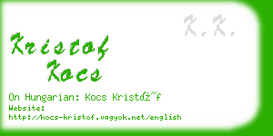 kristof kocs business card